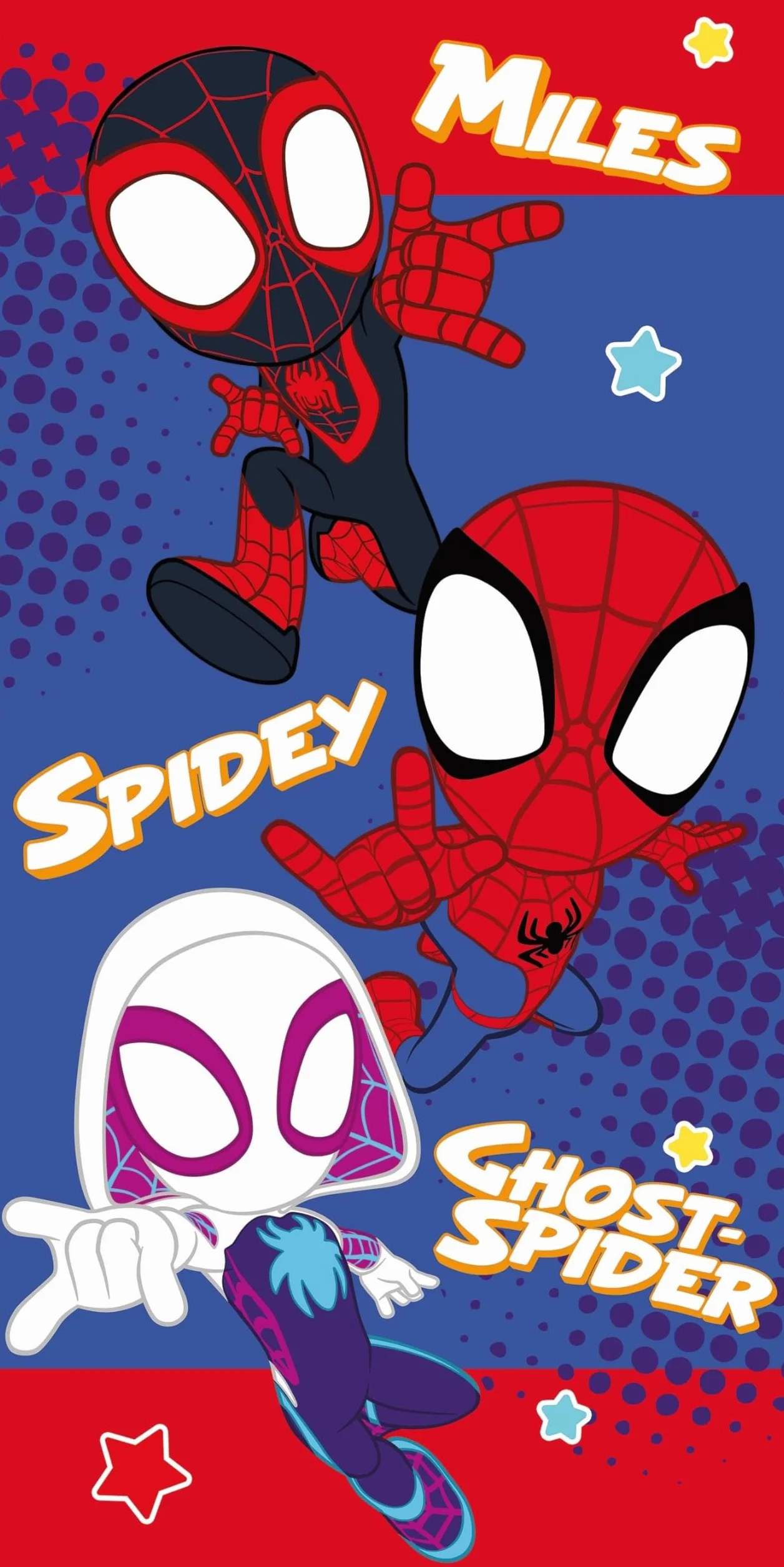 Jerry Fabrics Spidey - Telo da spiaggia e da bagno, 70 x 140 cm, leggero, 100% cotone, per bambini, ad asciugatura rapida e colorato, perfetto per spiaggia, piscina o bagno