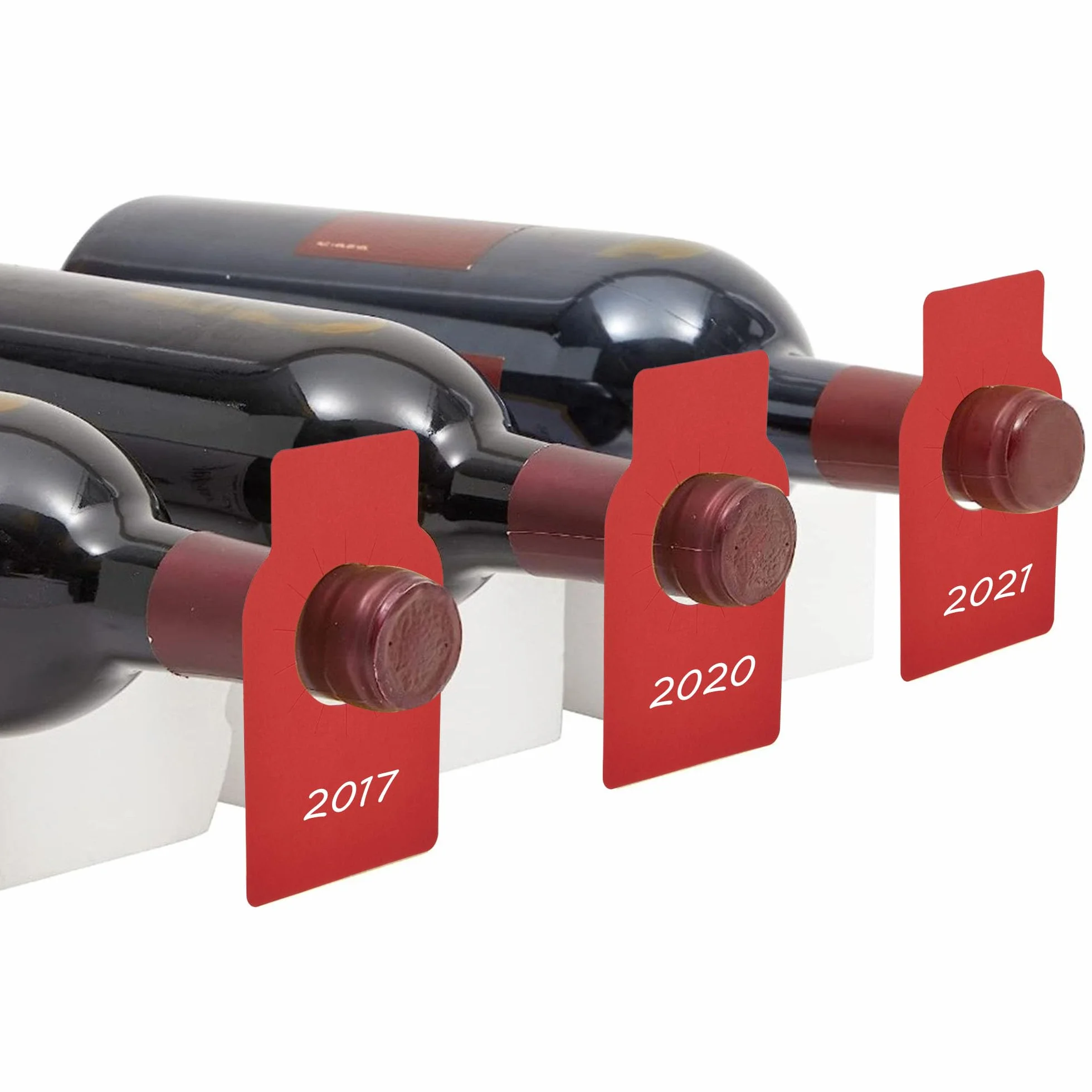 Etichette della Bottiglia di Vino Etichette della Cantina Etichette Kraft Etichette per Bottiglie Etichetta per Collo di Bottiglia per Portabottiglie E Cantine Contrassegnare (Rosso)