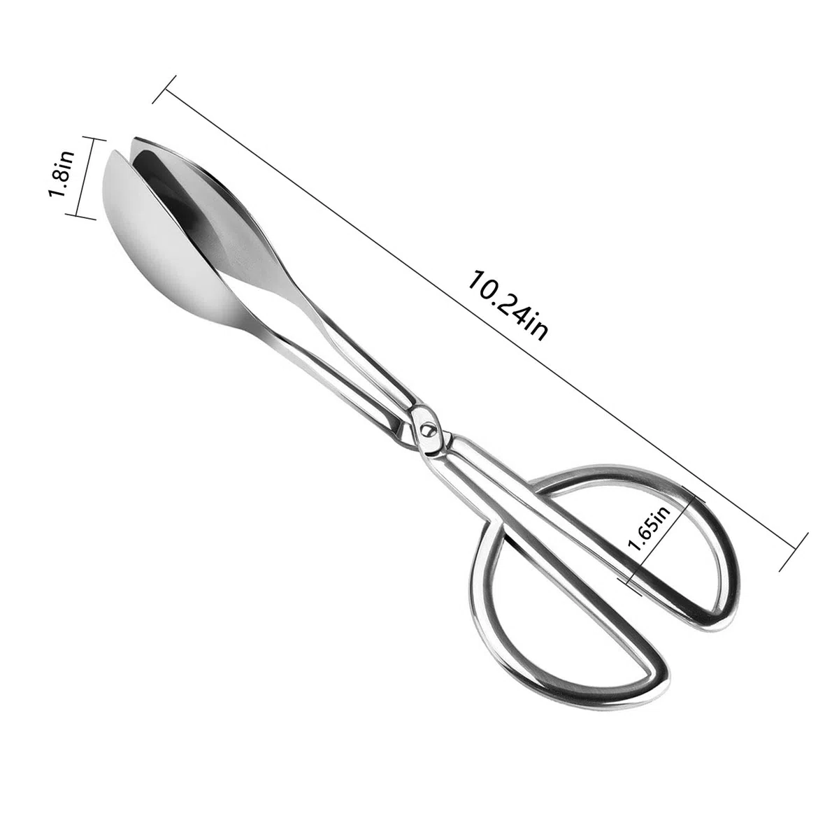 Pinze da cucina, confezione da 2 pinze per alimenti in acciaio inox, adatte per insalate in metallo, pasticceria, buffet dolci
