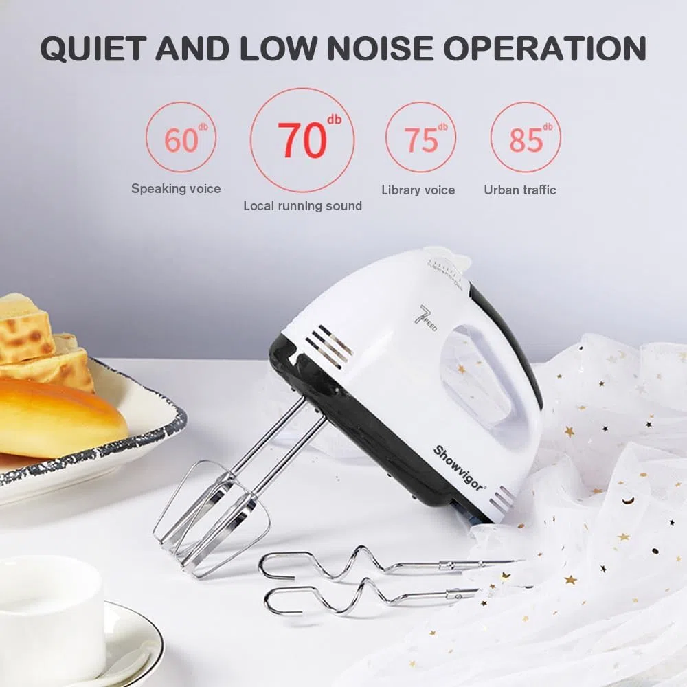 Sbattitore Elettrico Portatile - 7 Velocità Miscelatore da Cucina Fruste Elettriche con 5 Accessori in Acciaio Inossidabile Frusta per Frustare la Miscelazione dei Biscotti Torte, Cucina, Cottura