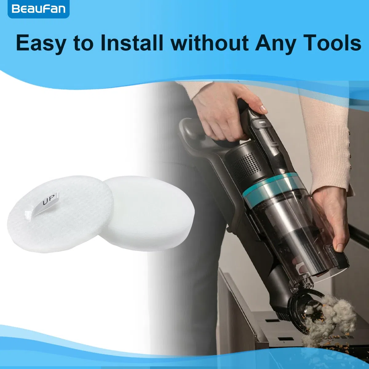 Confezione da 4 filtri pre-motore S143 compatibili con aspirapolvere senza fili Hoover HF1 PLUS: HF1P10P 011, HF1P10H 011, HF1P10PX 011, HF1P10HX 011, HF1P10P 001, HF1P10H 001, HF1PZ10H 011, HF1P10