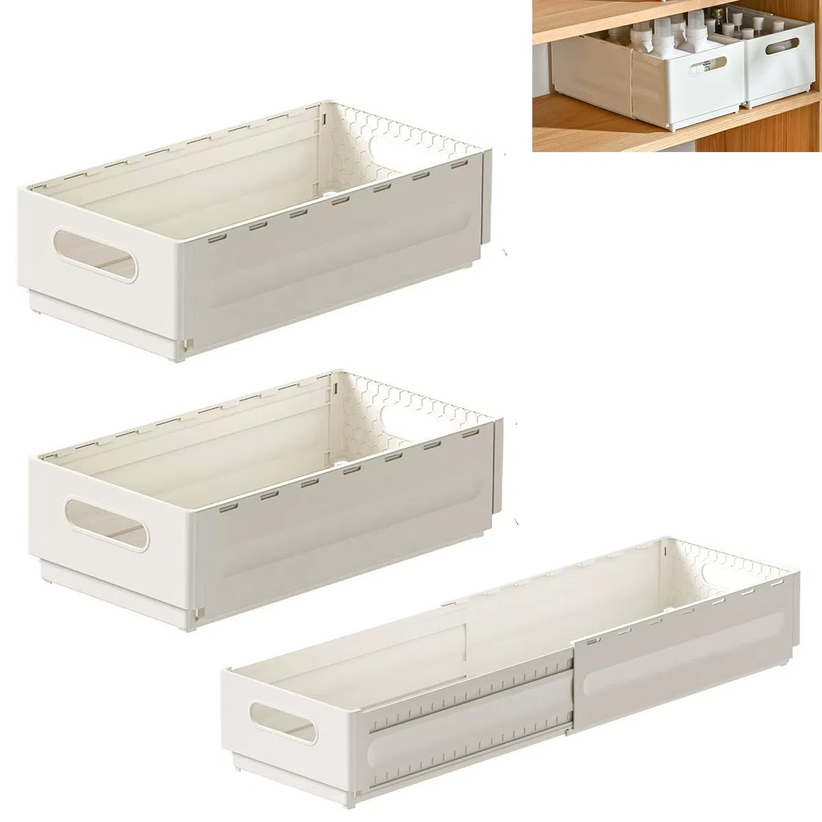 Set di 2 organizer estraibili per armadio, base stretta per scaffale da cucina per lavello, bagno e armadio a parete - scaffale multifunzionale salvaspazio