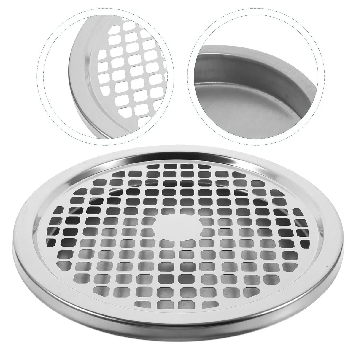 Coperchio Posacenere in Acciaio Inox per Bidone della Spazzatura Griglia, Set Completo Vassoio per Contenitore Rifiuti Esterno, Accessorio per Hotel e Uso Commerciale