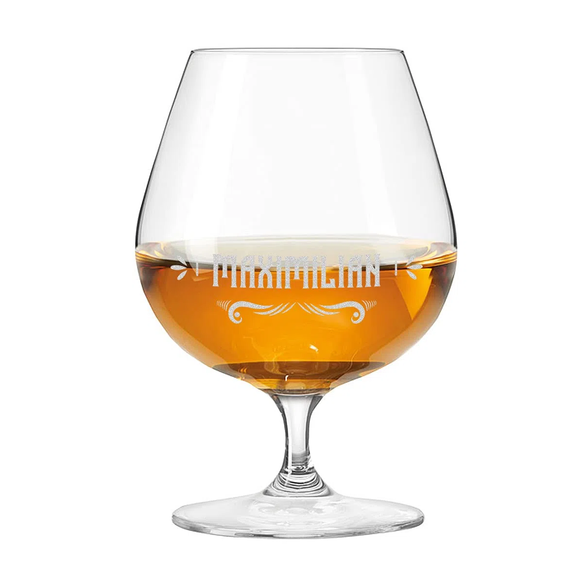 polar-effekt Bicchiere da cognac girevole con motivo a scelta personalizzato – Incisione – cristallo – compleanno e Natale – Whisky, Bourbon, Brandy, Scotch – Motivo Classic Ornamento