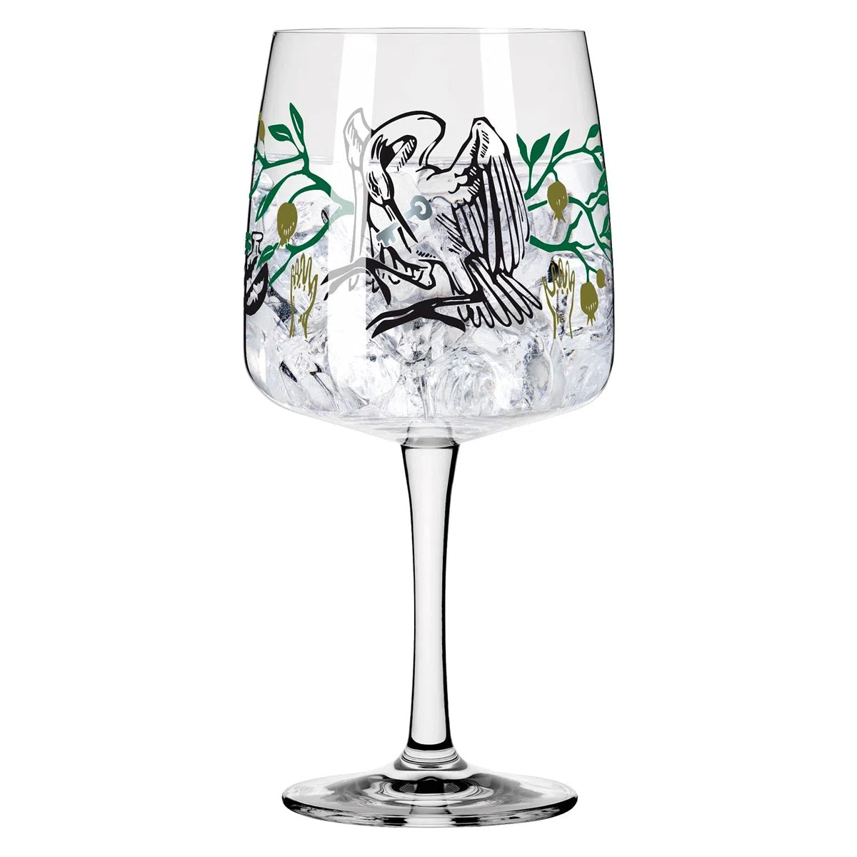 Ritzenhoff 3458003 Bicchiere da gin 700 ml - Serie Fabelkraft motivo n. 3 - Bicchiere da cocktail, illustrazione di cicogna - Made in Germany