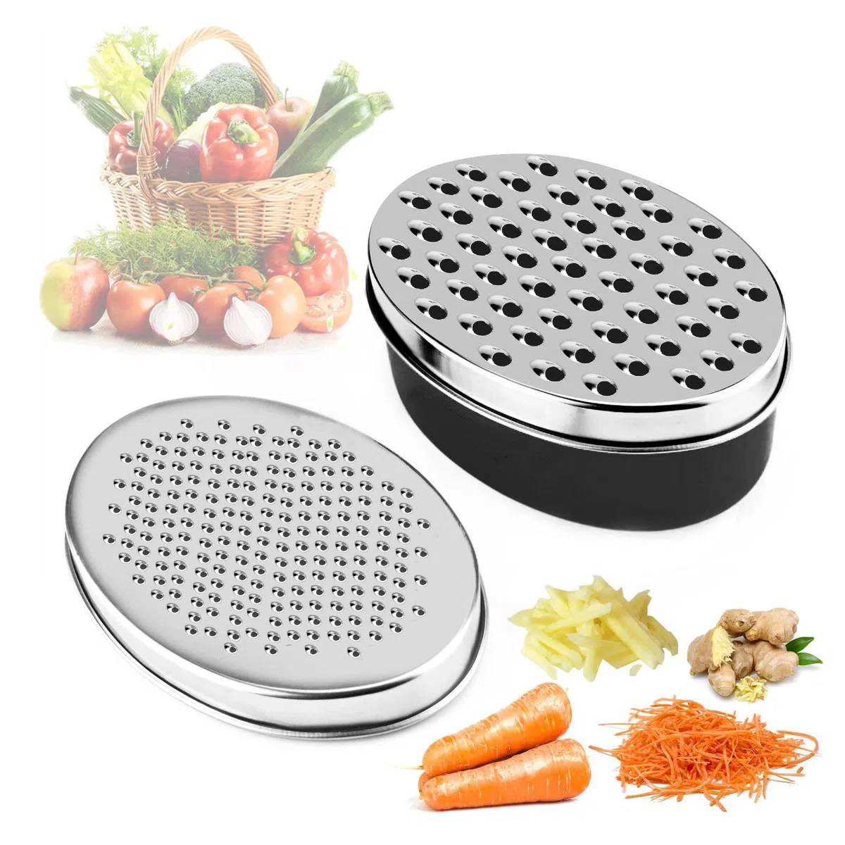 Grattugia per Formaggio con Contenitore, grattugia per la Cucina con Coperchio, per Cucina Tritatutto di Verdure e Zenzero trituratore di Cioccolato