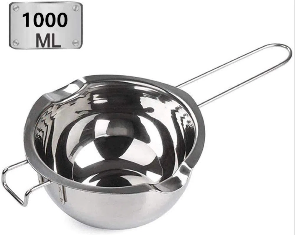 Bollitore in acciaio inox, universale, per cottura al vapore, per far fondere burro, cioccolato, formaggio, caramello (1000 ml)