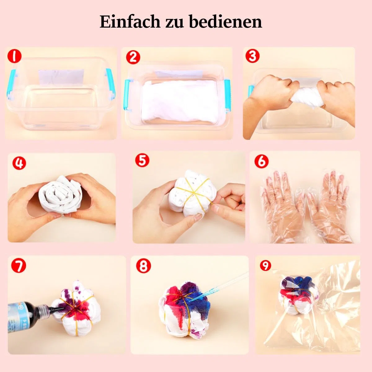 Tie Dye Kit, 12 colori per tessuti batik, set di colori per tessuti fai da te, in tessuto per camicie, magliette con cappuccio, per adulti e bambini, progetti fatti a mano (senza bottiglia)