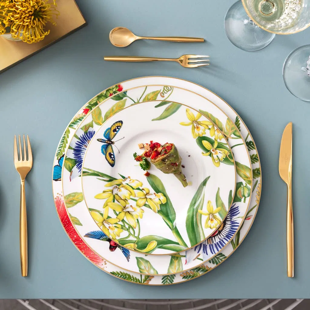 Villeroy & Boch Amazonia Anmut Piatto Dessert, 22 cm, Porcellana Bone China, Multicolore, 22.5x22.6x7.6000000000000005 cm