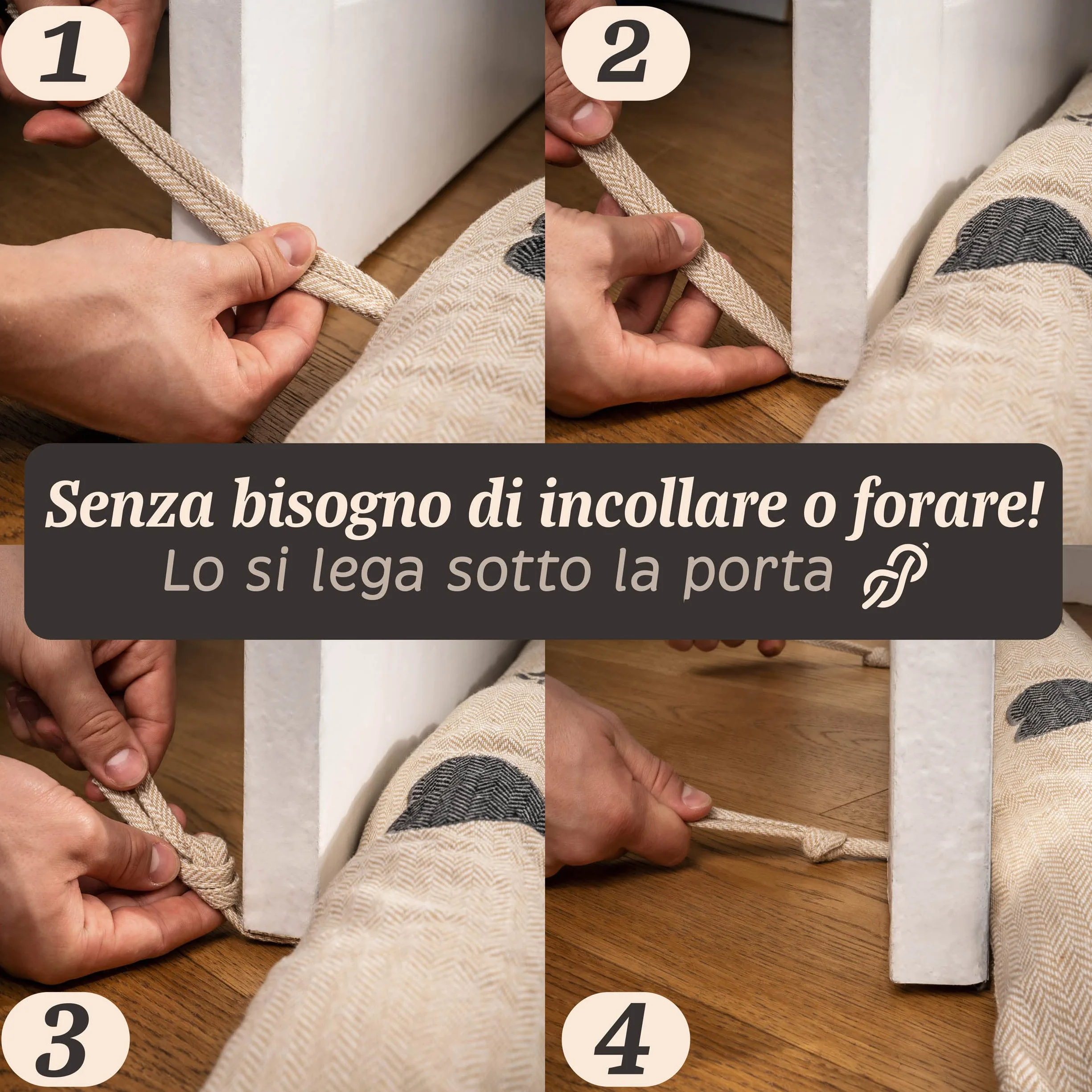 Praknu Paraspifferi Isolante per Porte e Finestre 90 cm - Lavabile - Risparmio Energetico - Extra Pesante - Beige