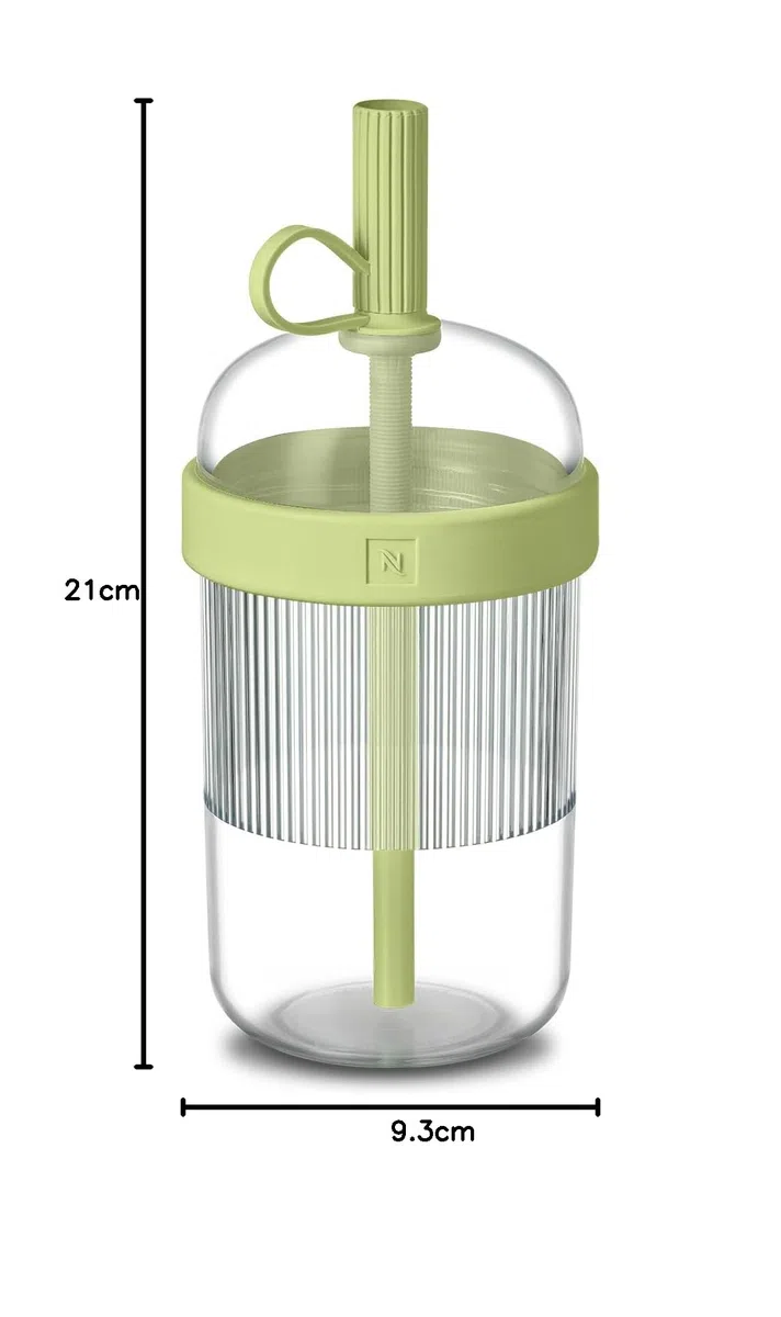 Nespresso Bicchiere da viaggio, design Federico Peri, edizione limitata, solo per bevande fredde, 540 ml, pistacchio