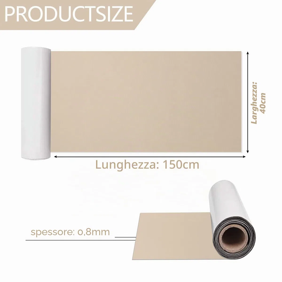Toppe per Riparazione Autoadesive in Pelle PU 40 x 150 cm, Ecopelle Adesiva Toppa per Riparazione in Pelle per divani, sedili per auto, borse, giacche, sedili, artigianato fai-da-te, Beige