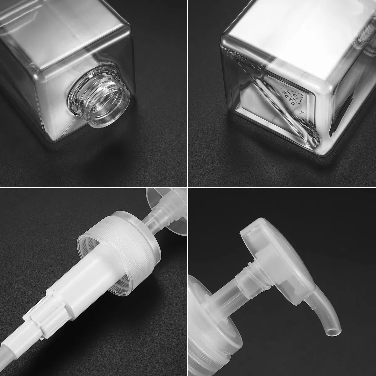 3 Pezzi Dispenser di Sapone, Flaconi Dispenser per Bagno, Dispenser Bottiglie a Pompa in Plastica Trasparente Riutilizzabili per Bagno Cucina Liquido Lozione Shampoo Doccia