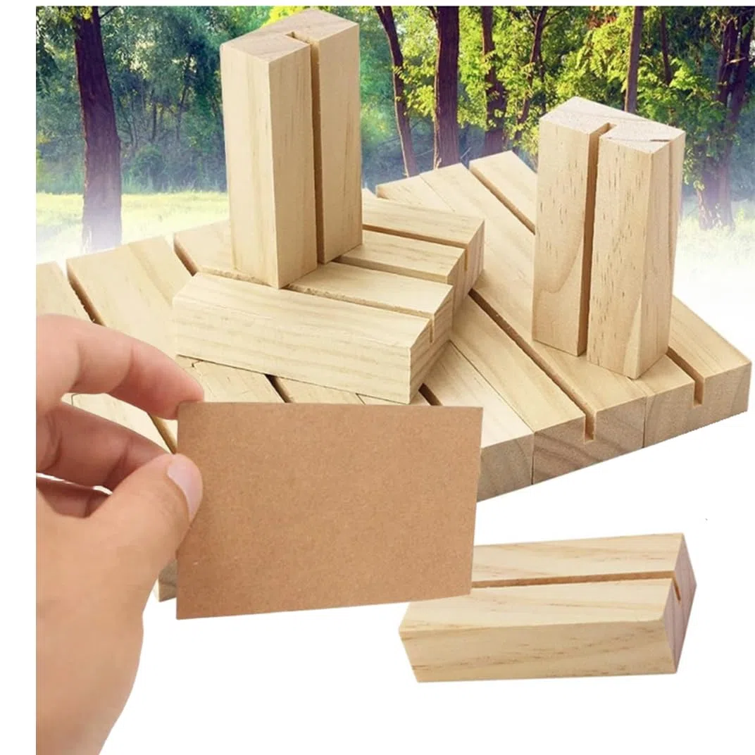 Acrylic 30 Pezzi portacarte in legno,Wood Card Holder, Inserire la Carta I titolari, Porta carte menu in legno di faggio, per Ristoranti Matrimoni Banchetti Feste Celebrazioni