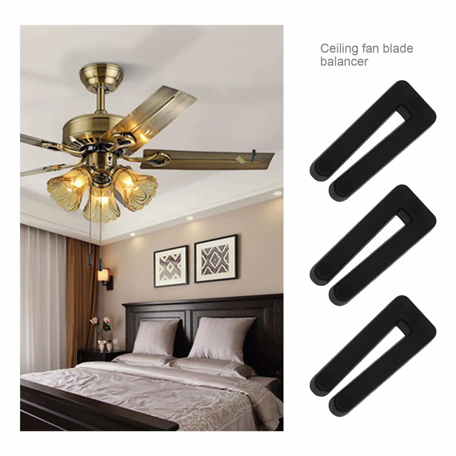 Set di 6 kit di bilanciamento della lama del ventilatore da soffitto kit di bilanciamento ventola inclusi 6 pezzi di clip ventilatore in plastica e 18 pezzi di metallo autoadesivo 3G peso
