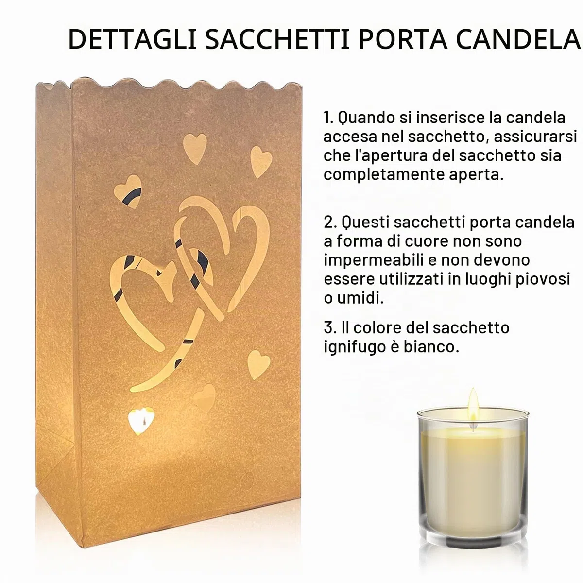 30 sacchetti luminari, lanterne di carta resistenti alla fiamma, riutilizzabili, sacchetti luminari bianchi, a forma di farfalla, stella a forma di cuore e luna, per matrimoni, feste romantiche