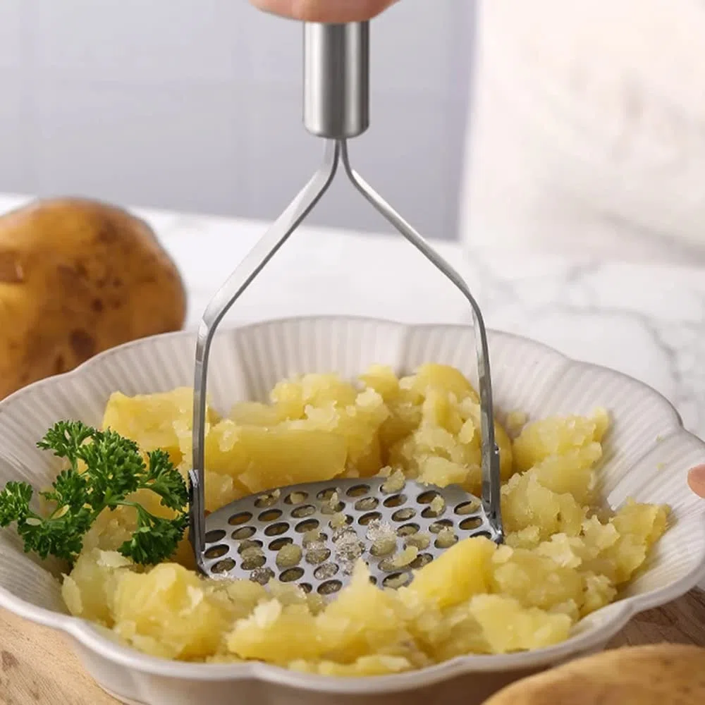 trabag Schiaccia Patate In Acciaio, Professionale Schiaccia Patate, Gadget Da Cucina Manuale, In Acciaio Inossidabile, Argento