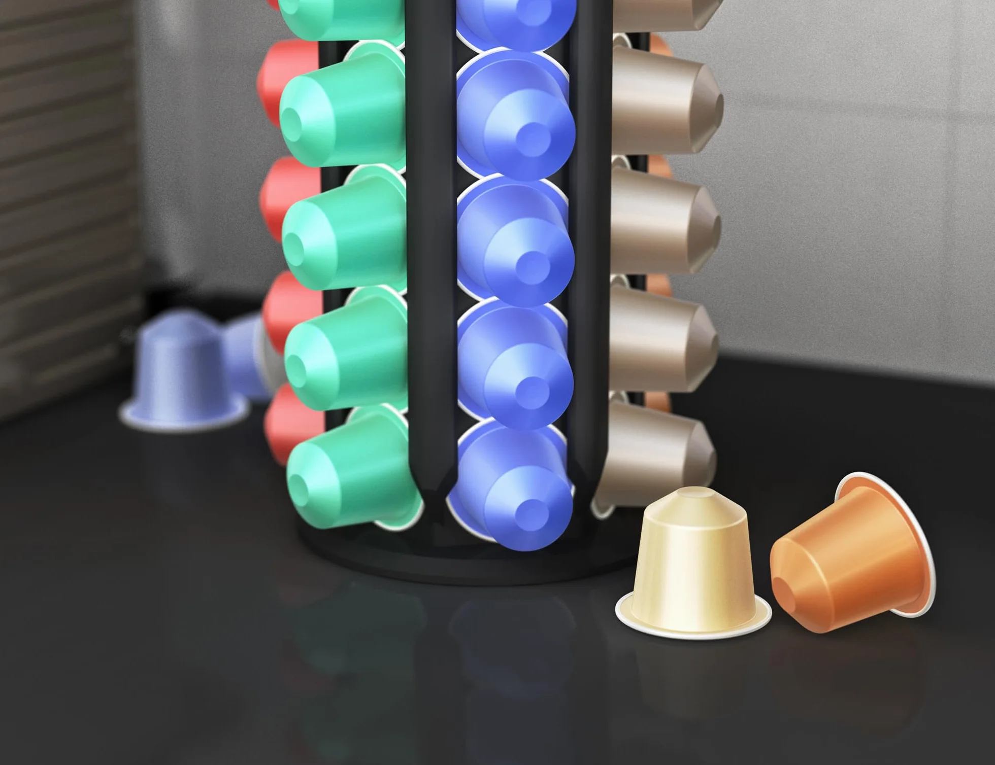 NewGround Designs Portacapsule per Nespresso (30+ capsule) - Dispenser di capsule, supporto per capsule, capsule, torre