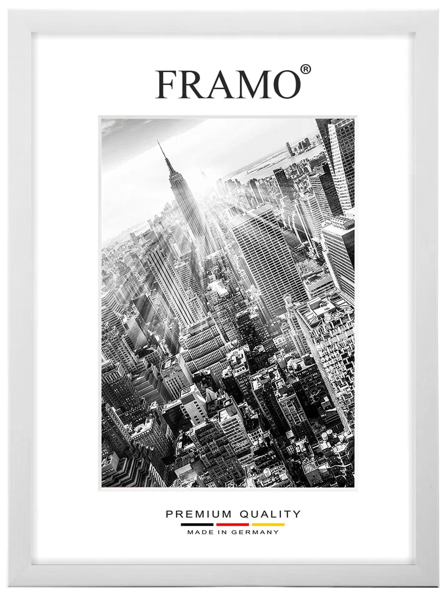 Cornice su misura FRAMO in legno 99 x 38 cm - Pino Bianco | Dimensioni selezionabili | incl. vetro acrilico antiriflesso | Cornice per puzzle | Foto | Poster