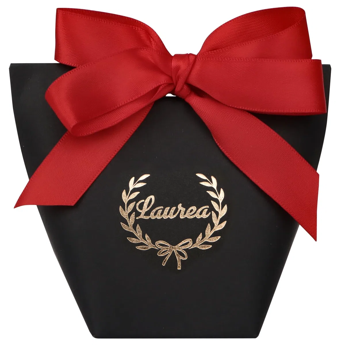 BETESSIN 25pz Scatoline Portaconfetti Laurea Bomboniera Confetti Rosso Nastro Decorazione Festa per Caramelle Regalo