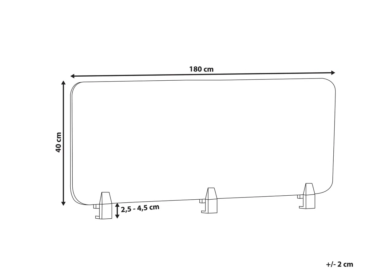 Beliani Pannello Divisorio Fonoassorbente in PET 180 x 40 cm Grigio Chiaro