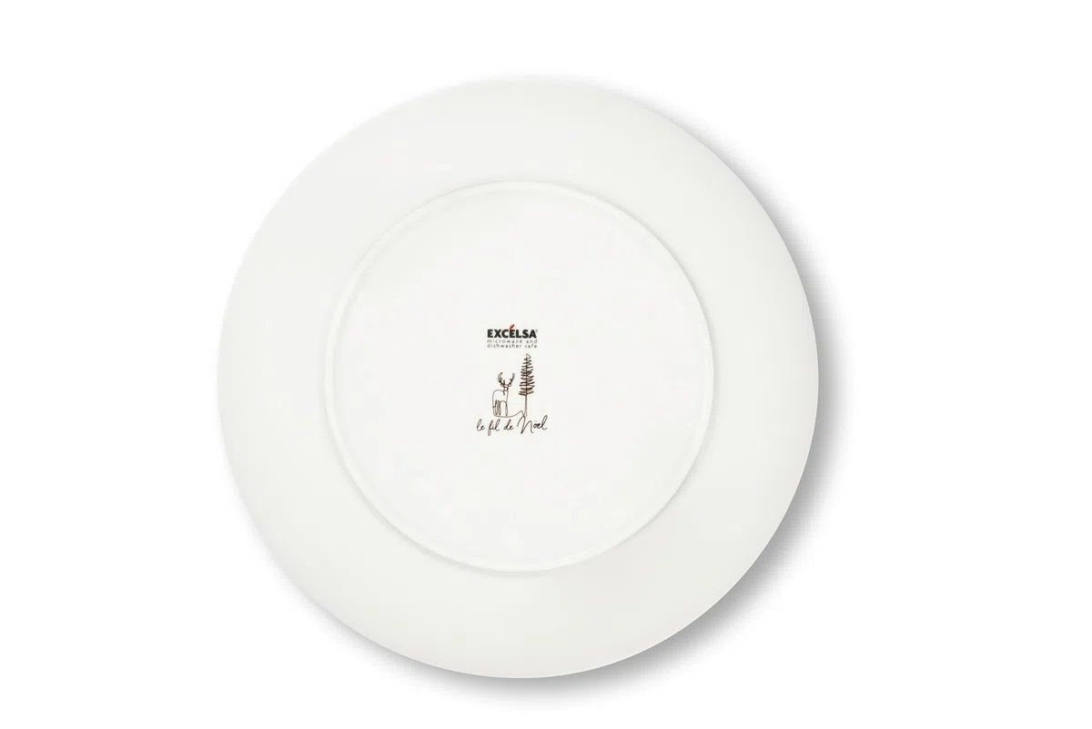 Excelsa Le Fil De Noel Servizio Piatti 18 Pezzi, Porcellana, Multicolore