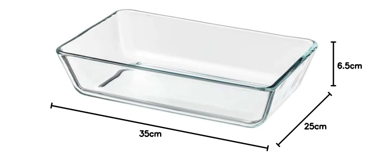 IKEA Piatto da forno/portata MIXTUR 35x25 cm, vetro trasparente
