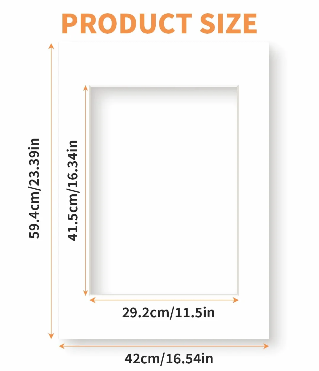 Passepartout 42x59,4 cm, A2 Passepartout per Formato Immagine 29,1x42 cm / A3 Passe-partout Cartoncino per Foto, Dipinti, Stampe Artistiche - Bianco / 1,5 mm