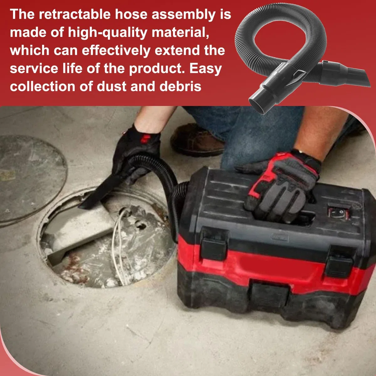 14-37-0105 Tubo di aspirazione compatibile per aspirapolvere Milwaukee M18 Packout 0880-20 0970-200780-20 2,5 galloni 18 V aspiratore bagnato/secco, 14-37-0016