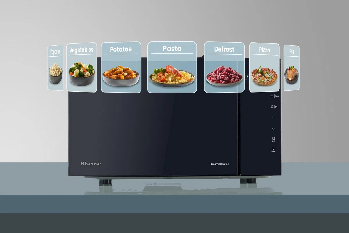 Hisense Microonde H23MOBS5H4, cavità 23L, apertura porta a sinistra, display LED touch, 8 funzioni, 800W