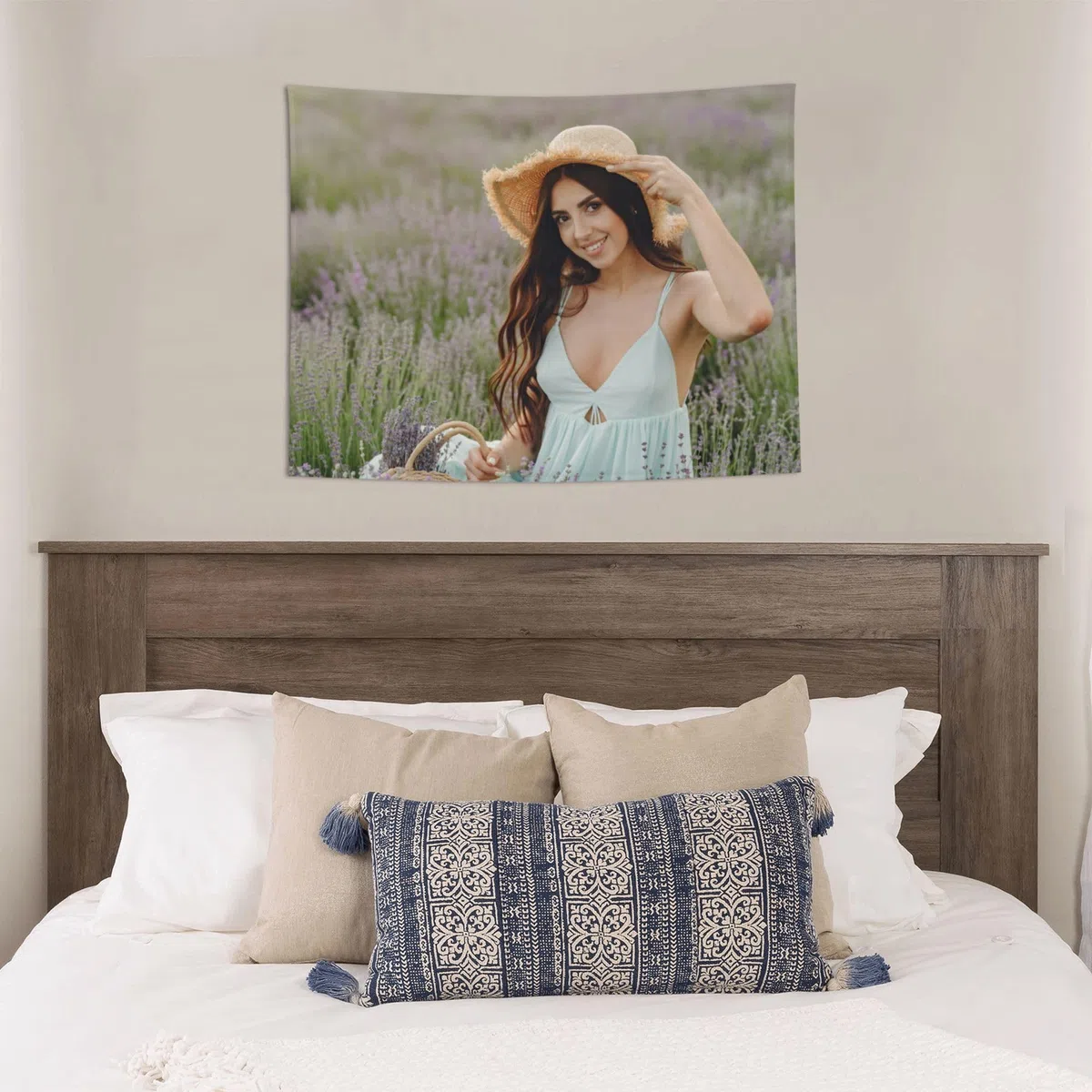 LMQJDZ Arazzo Personalizzato, Sfondo Personalizzato con Foto Testo Nome, Coperta da Parete Personalizzata per la Decorazione Della Sala Matrimoni, Regali Commemorativi per La Famiglia, 150x180cm