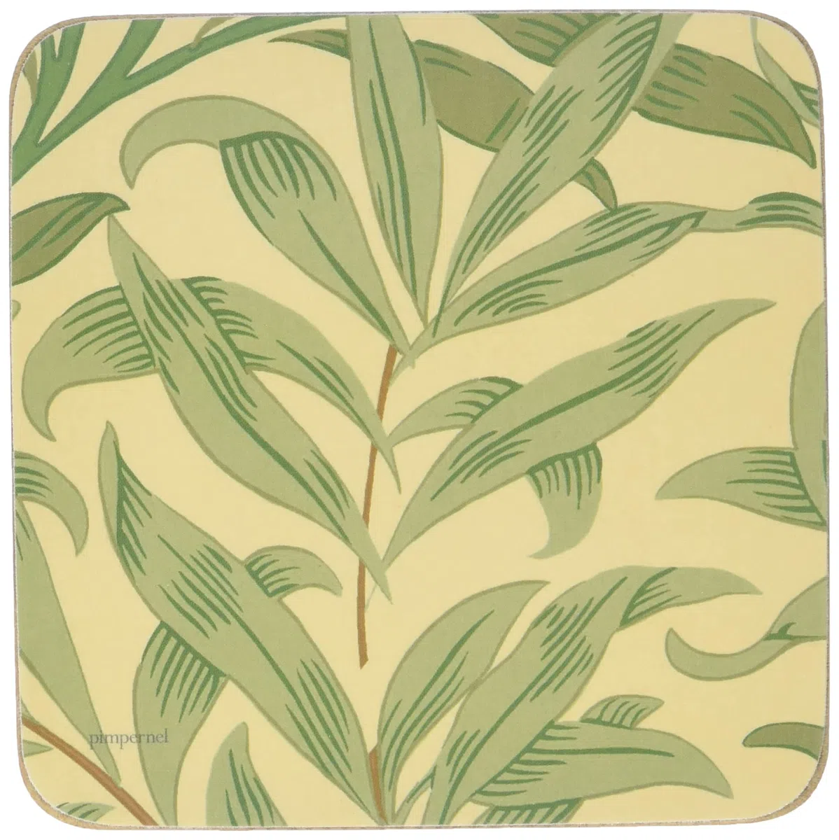 Pimpernel - Set di 6 sottobicchieri in MDF con Dorso in Sughero, Motivo: Willow Bough, 10,5 x 10,5 cm, Colore: Verde/Multicolore