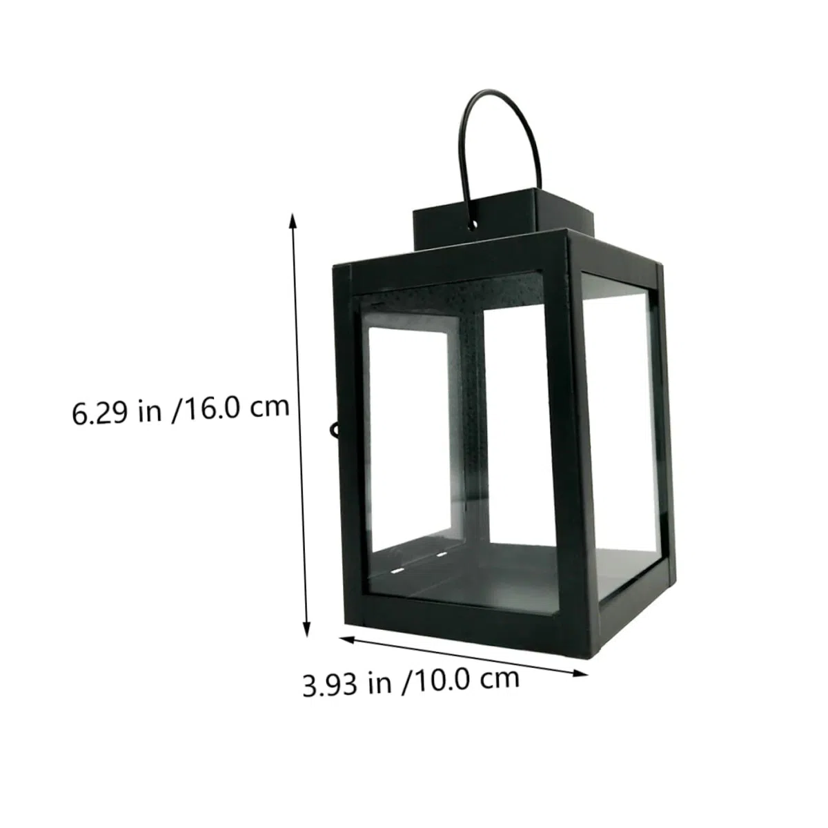 Holibanna Lanterna da Vento Retrò in Ferro Nero Decorativa per Candele, Lampada da Esterno Raffinata e Semplice, per Banchetti e Allestimenti Scenici