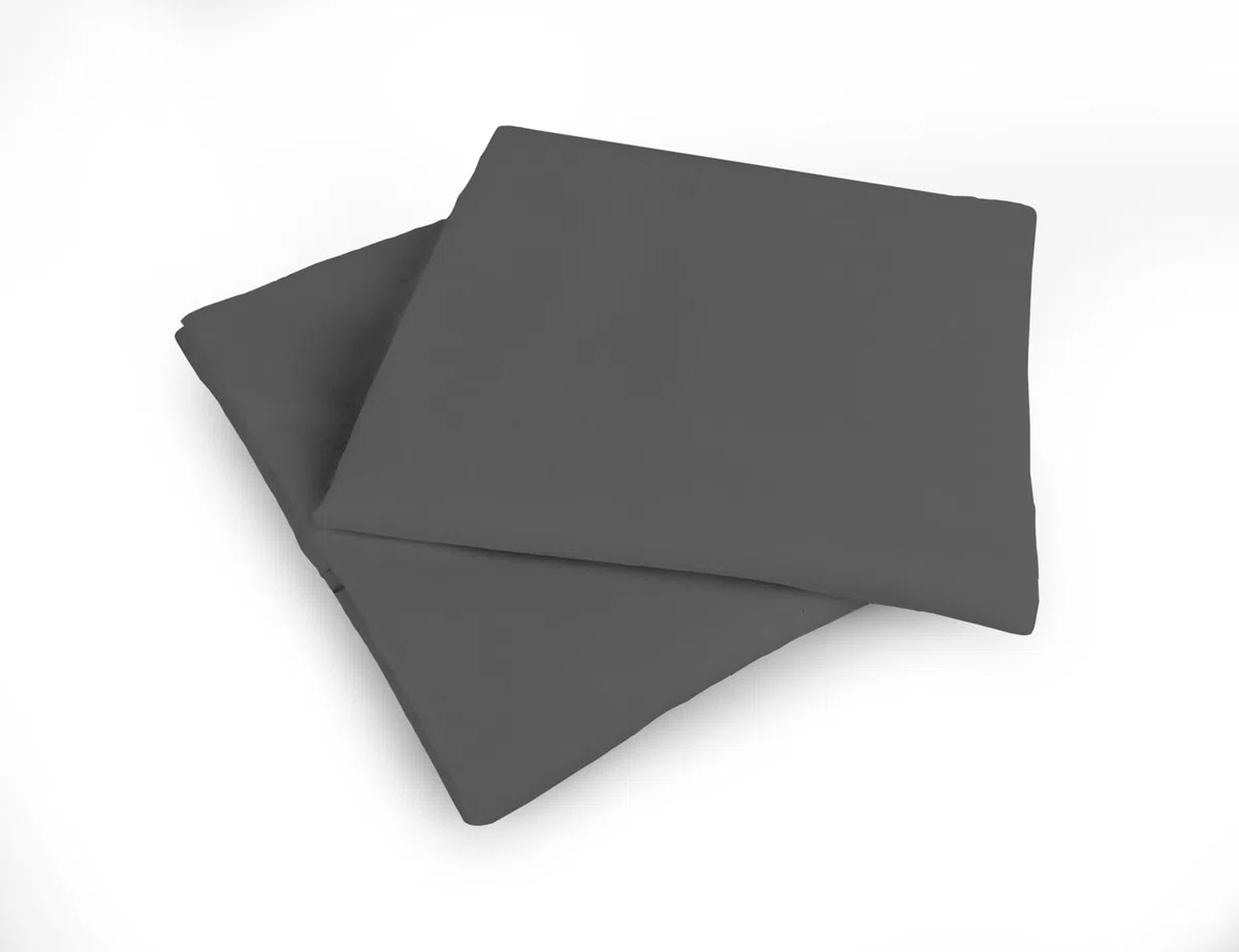 Banzaii Coppia Federe per Cuscini Letto 100% Puro Cotone Traspirante, Anti Acaro, Alta Qualità 50x80 cm, Made in Italy, Grigio Scuro