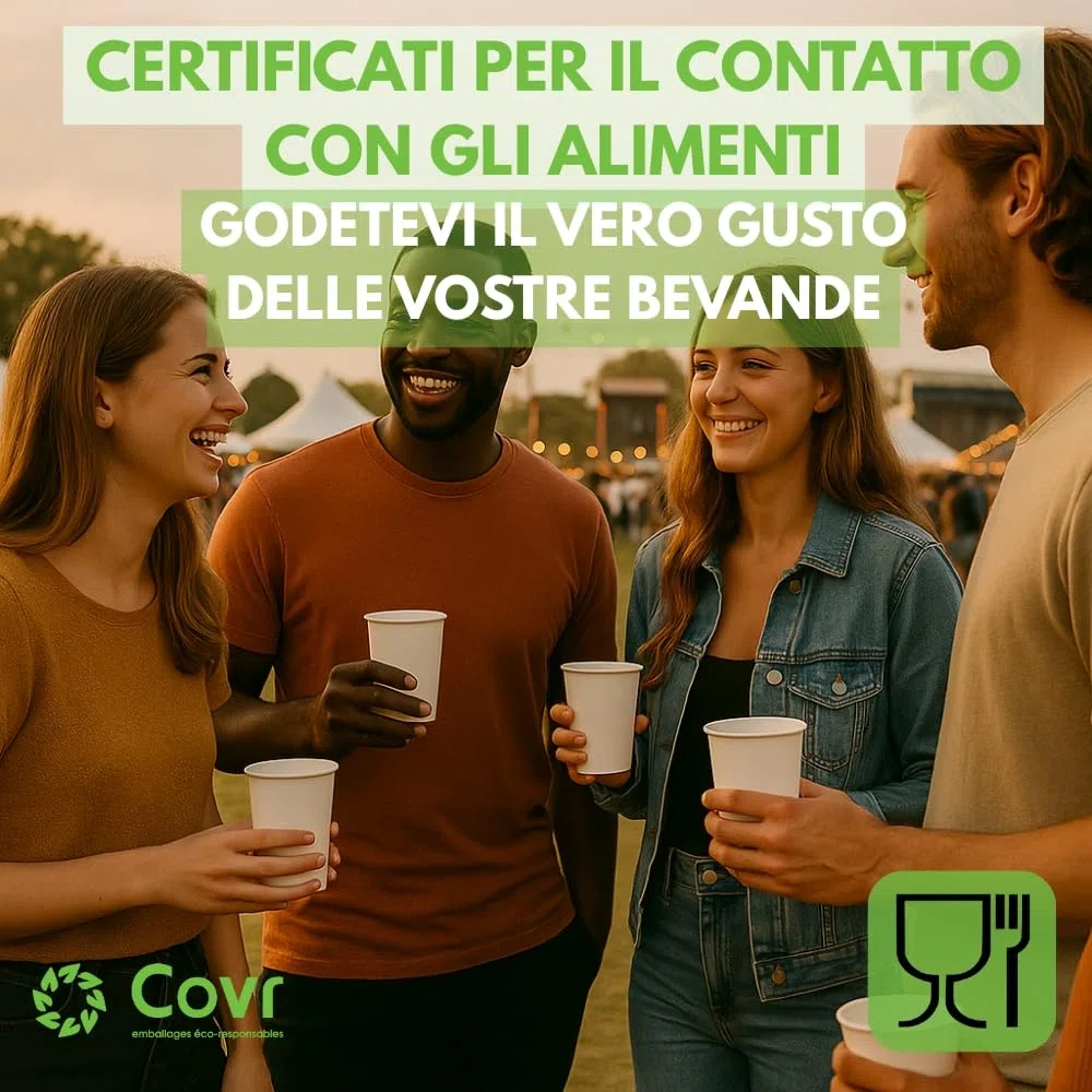COVR Bicchieri in Carta Bianchi (25 cl - 8 oz / 1000 unità)