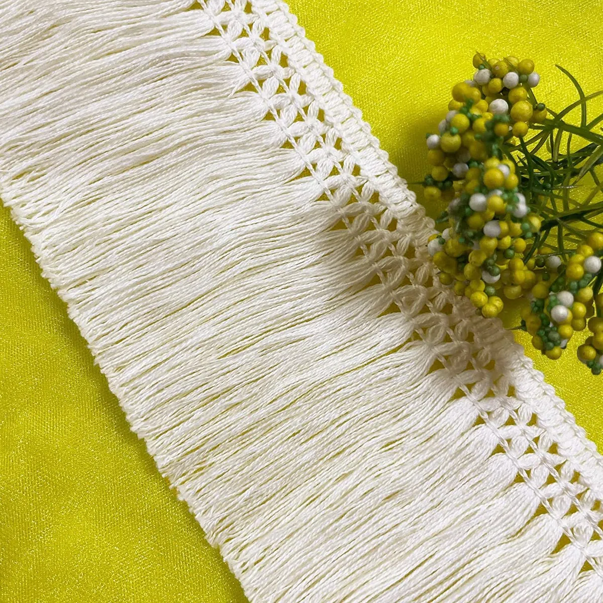 5 yard 8 cm di larghezza in cotone,nappa con frange,accessori fai da te,bordo a frange,nappa in cotone,per accessori per abbigliamento,cucito,artigianato,matrimoni,decorazioni decorazioni,bianco latte