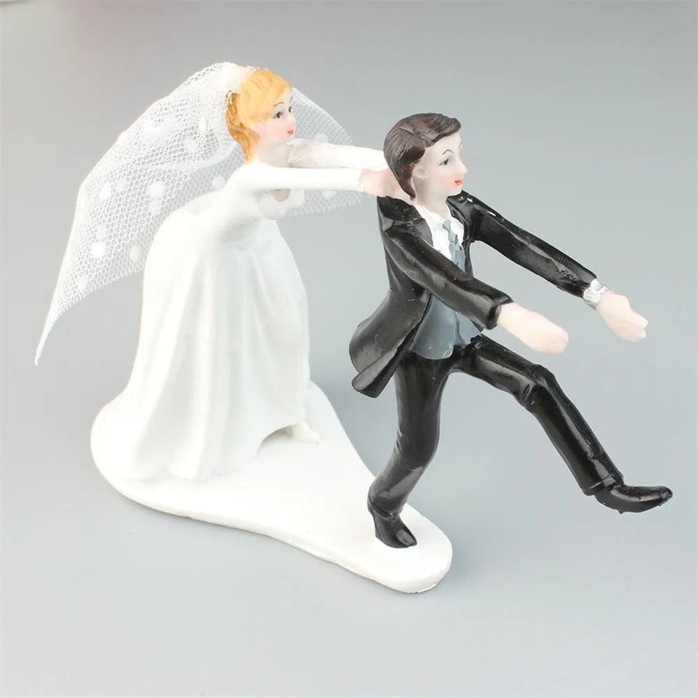 Decorazione per torta con scritta in inglese "Bride and Groom", divertente decorazione per torta nuziale, anniversario, fidanzamento