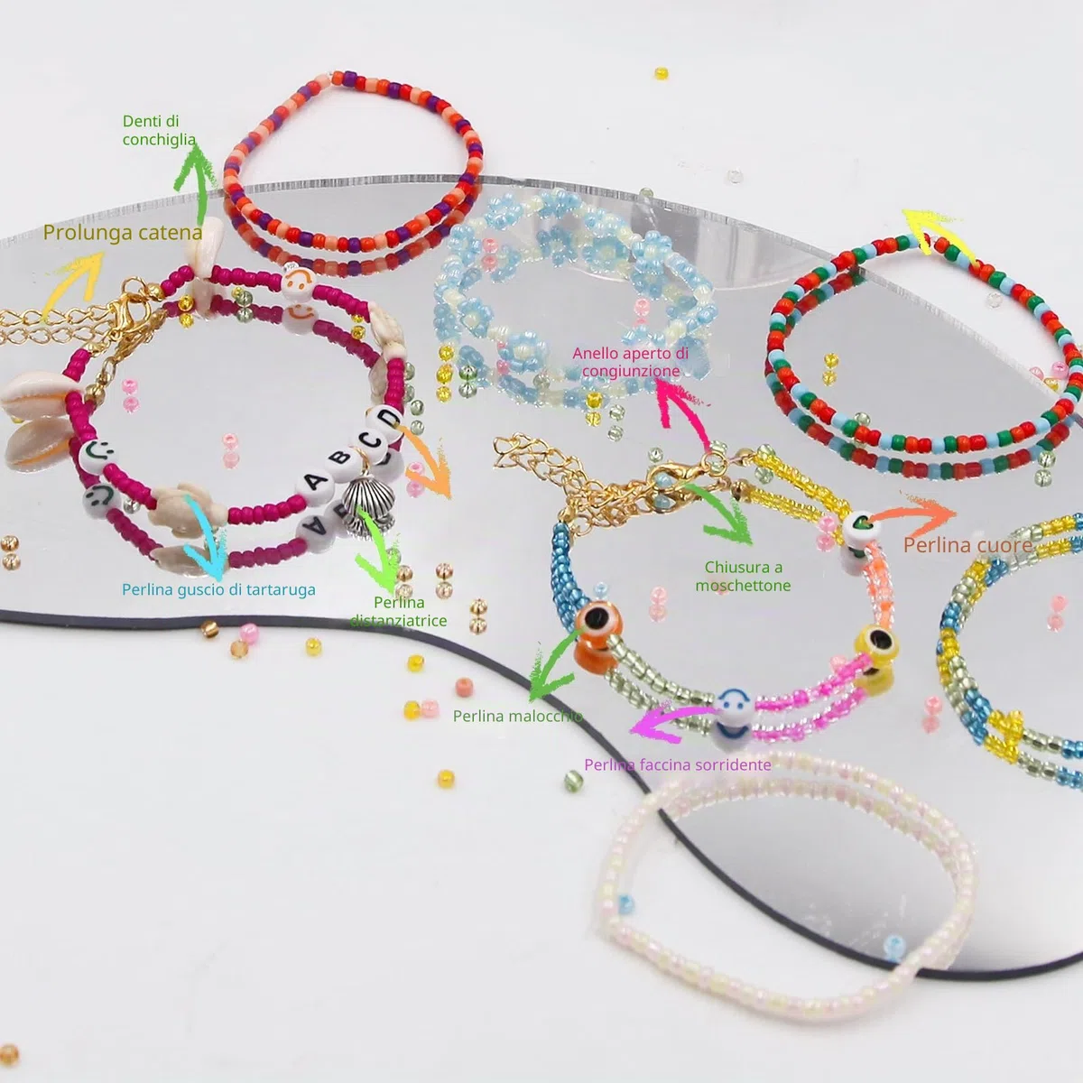EuTengHao 13200 perline in vetro, piccole perline per pony fai da te, per braccialetti, collane, gioielli, creazione di gioielli con due stringhe trasparenti da 0,6 mm(3mm,550per colore,24 colori)