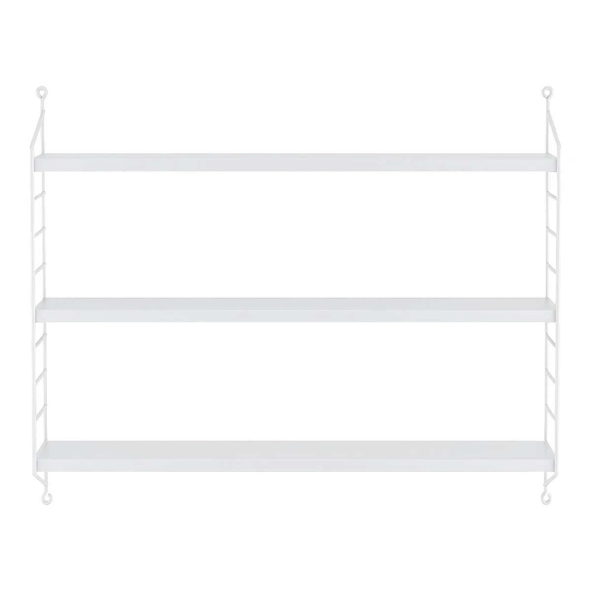 [en.casa] Scaffale da Parete a 3 Piani Regolabili in Altezza Mensola da Muro in Acciaio 50 x 60 x 15 cm - Bianco opaco
