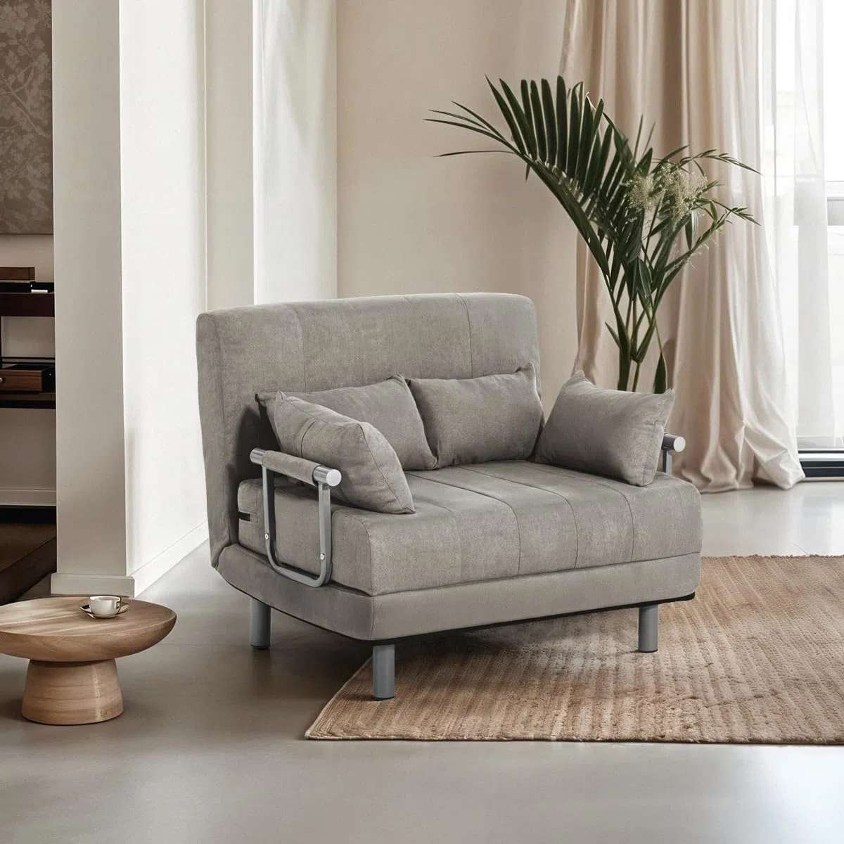 Produce Shop Poltrona Letto in Tessuto Pieghevole salvaspazio Deborah Twin Class - Grigio Scuro