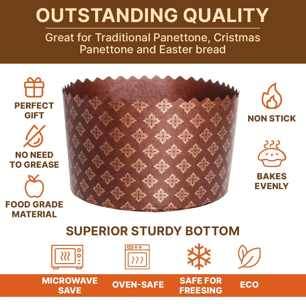 Paska Mold Kulich - Stampi per panettone in carta (12 confezioni da 425,2 g) per pane pasquale, stampi per panettone, panetone, 13 x 8,5 cm