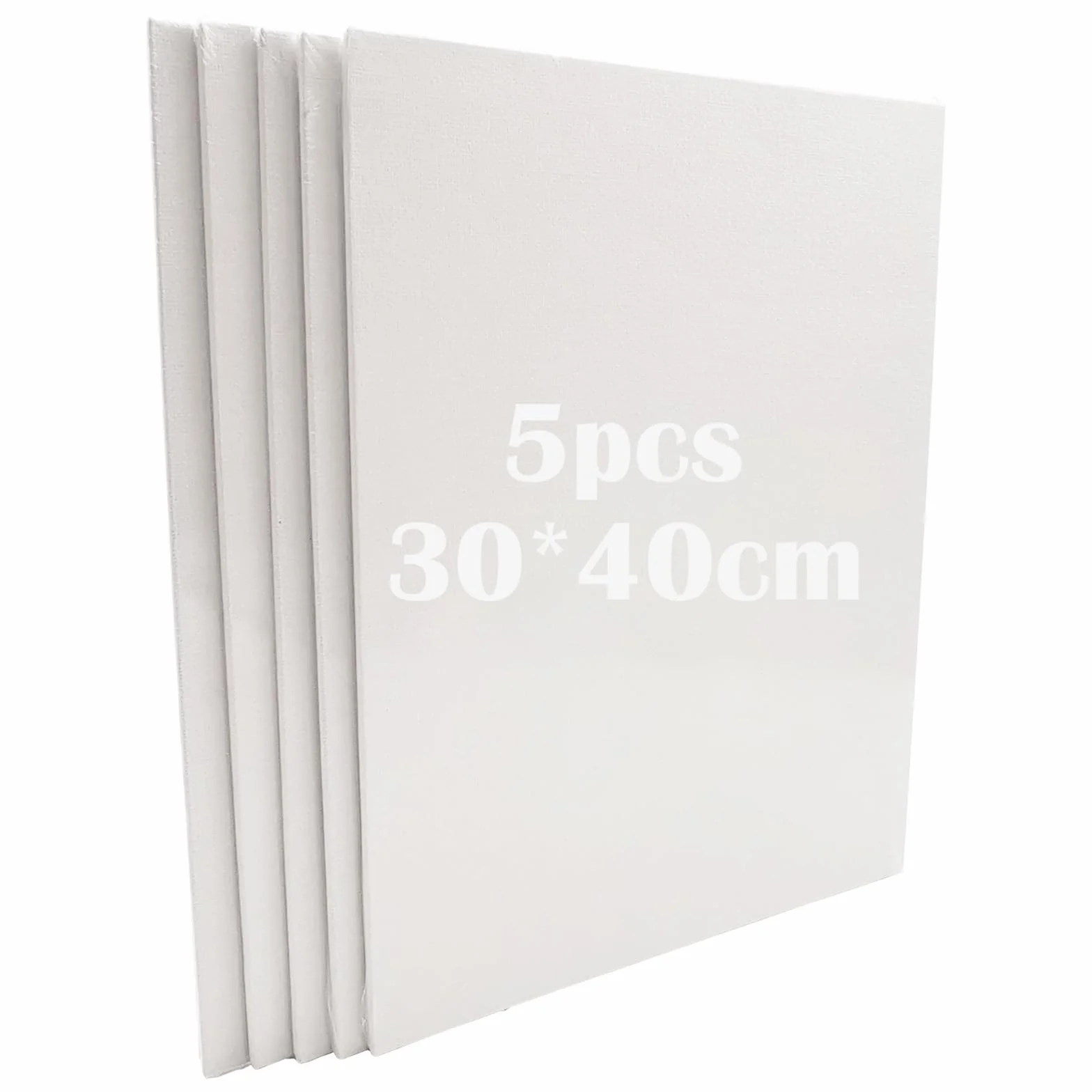 CTRICALVER Pannelli di pittura tela di cotone spessa 3 mm 30 x 40 cm tavola prestirata vuota per pittura a olio confezione da 5