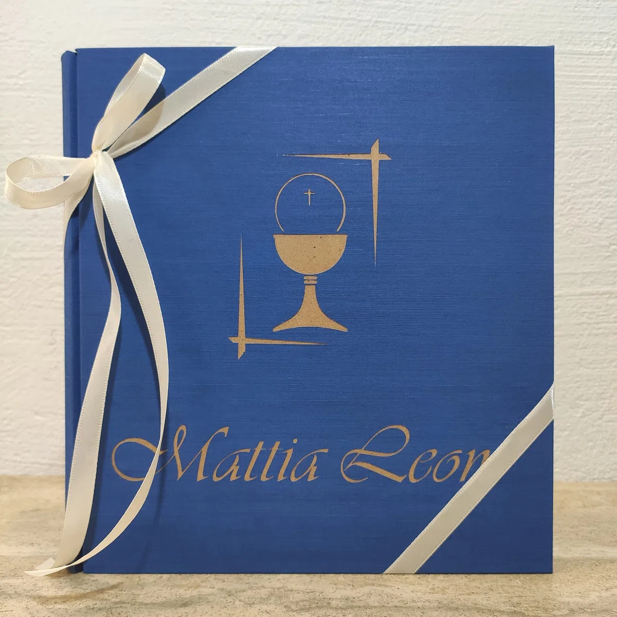 Album fotografico prima comunione cerimonia con nome e calice inciso personalizzabile a tua scelta regalo originale PRIMA COMUNIONE-CRESIMA