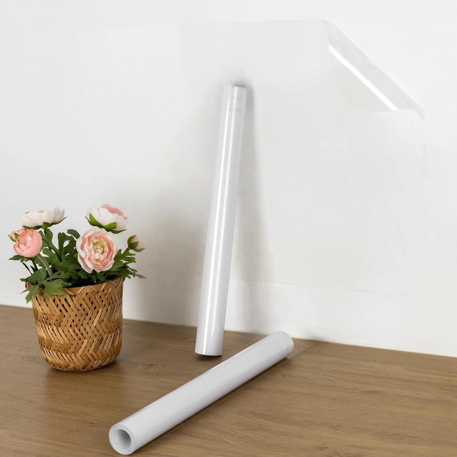 Hode Trasparente Carta Adesiva per Mobili Cucina 40x300cm, Pellicola Adesiva Pareti Piastrelle Porte RotoloDecorativo Vinile Impermeabile