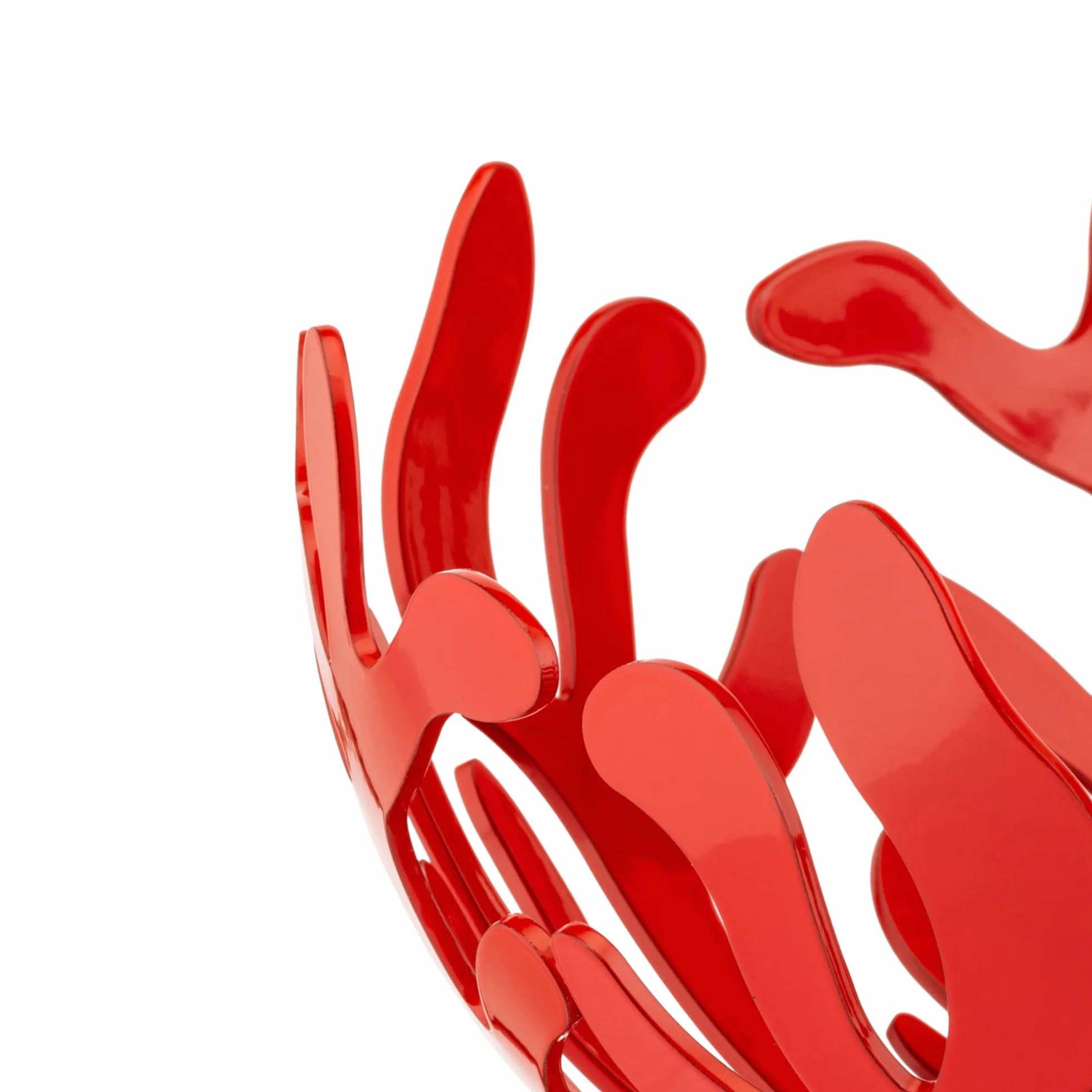 Alessi ESI01/21 R Mediterraneo Fruttiera in Acciaio Colorato con Resina Epossidica, Rosso