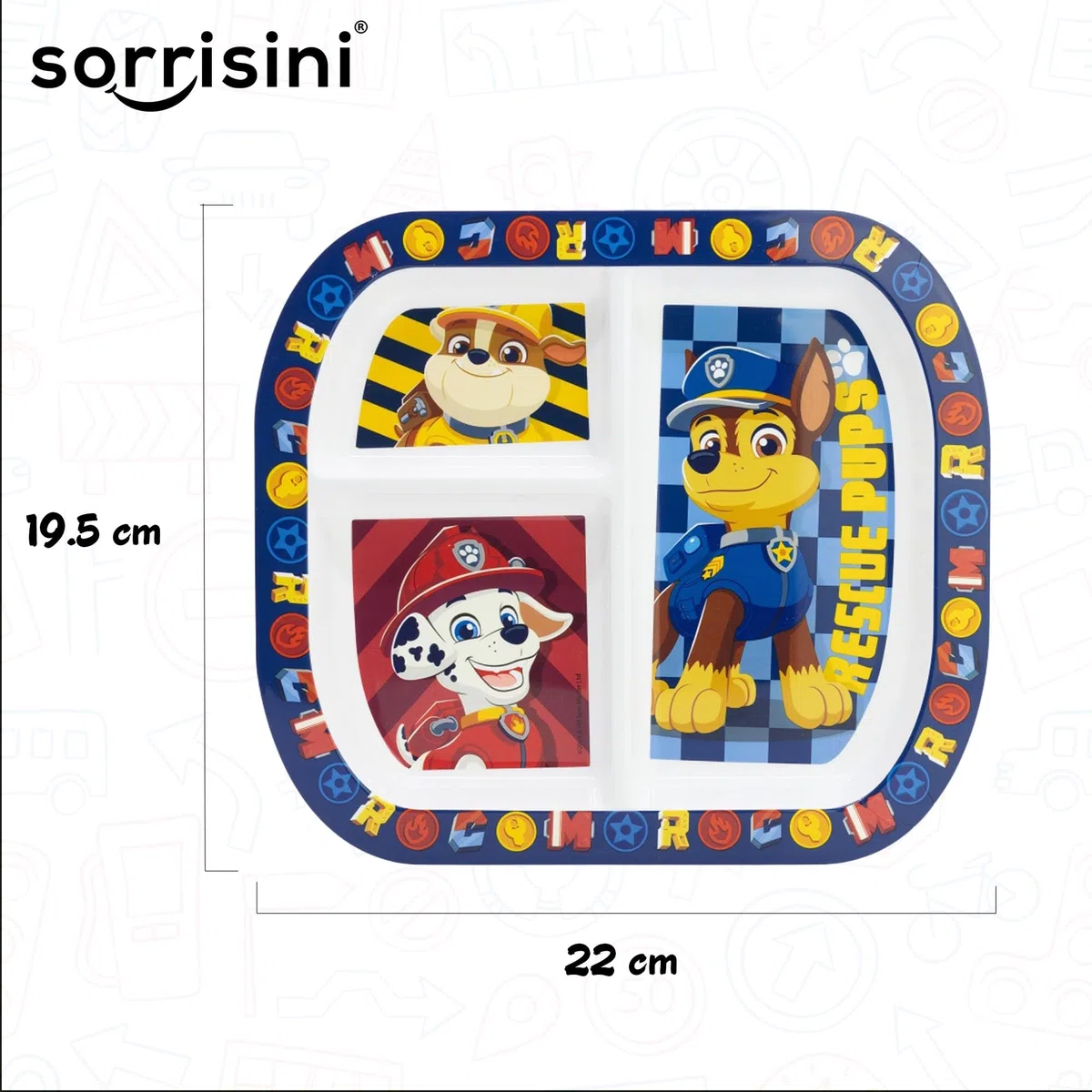 Set di Stoviglie Riutilizzabile Paw, Set Piatti Divisi 3 Pezzi, stoviglie bambini con Piatto, Posate in Acciaio Inox, Piatti in Plastica Adatti per Microonde