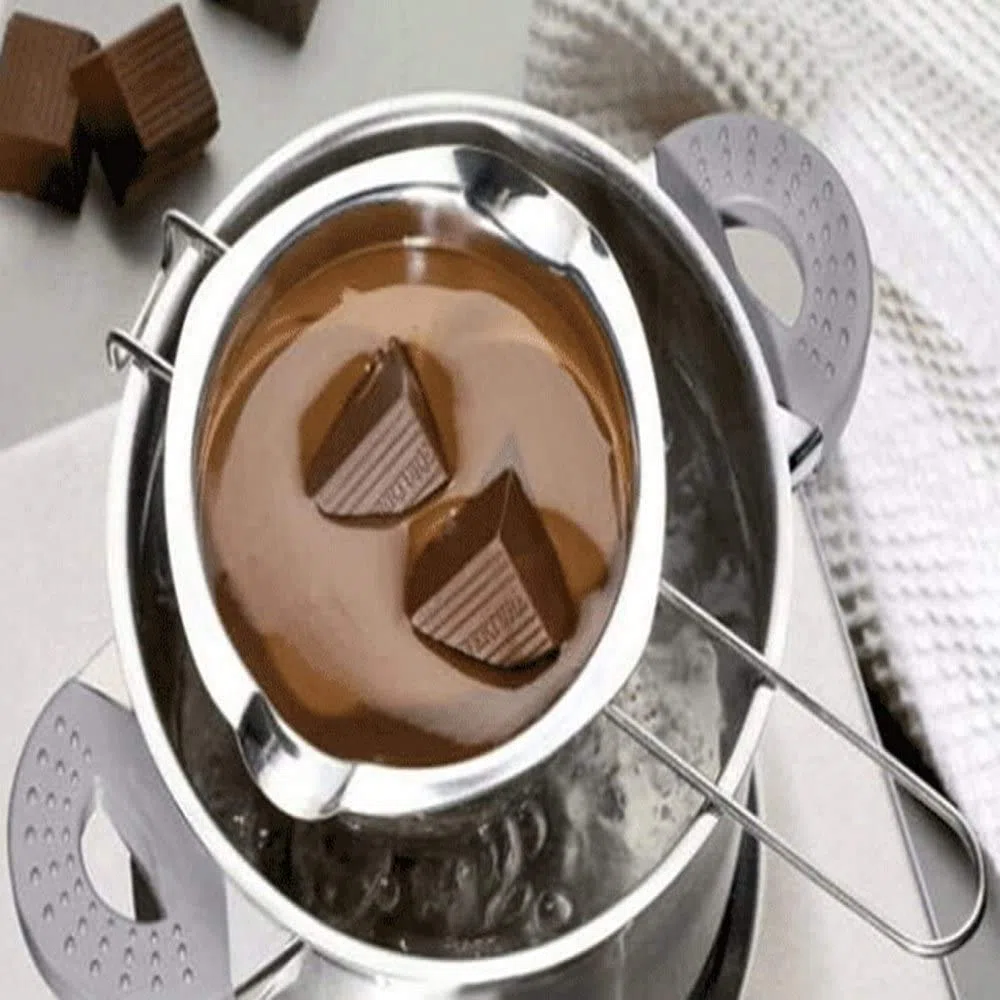 Bollitore in acciaio inox, universale, per cottura al vapore, per far fondere burro, cioccolato, formaggio, caramello (1000 ml)