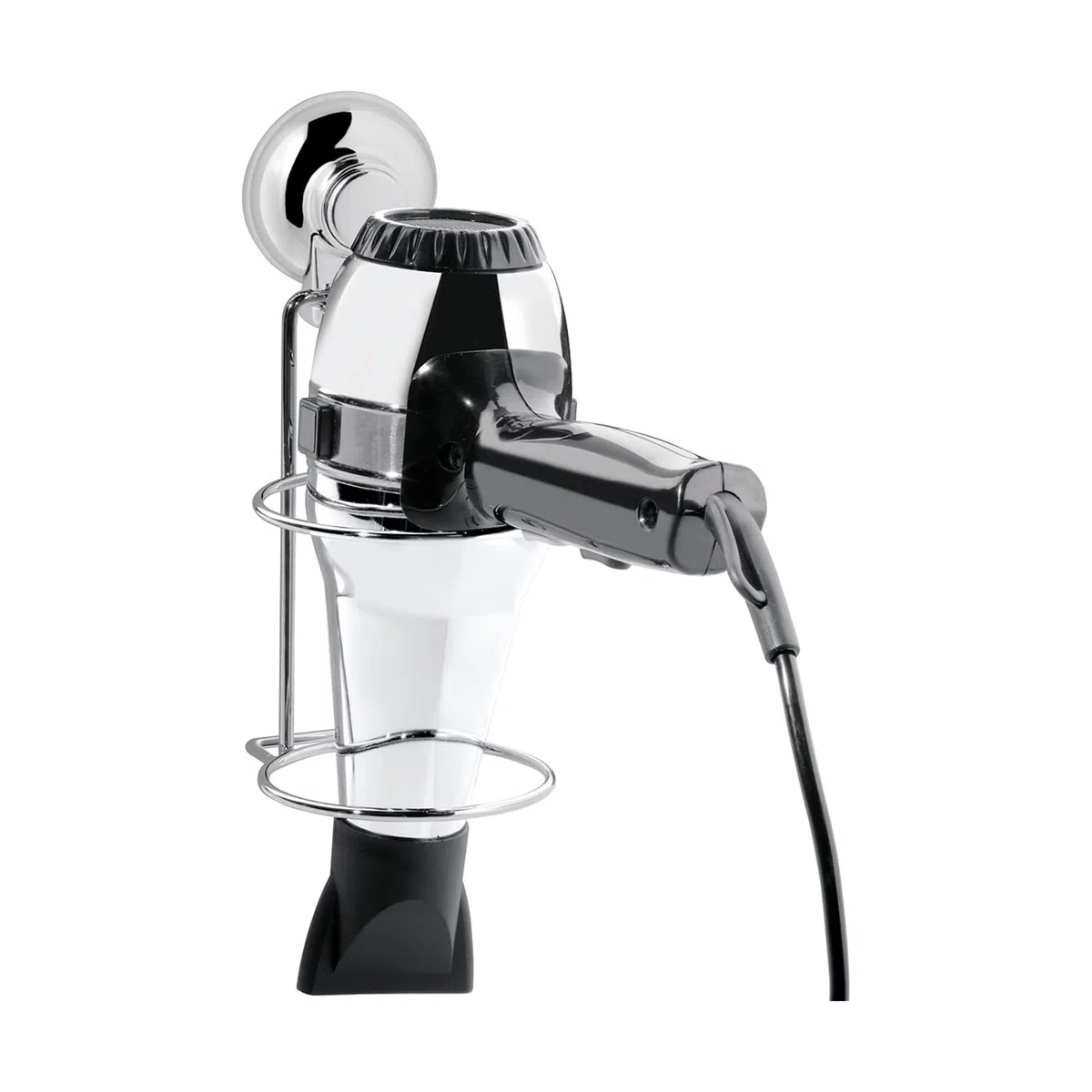 GEDY Hot Porta Asciuga Capelli Cromato Con Ventosa