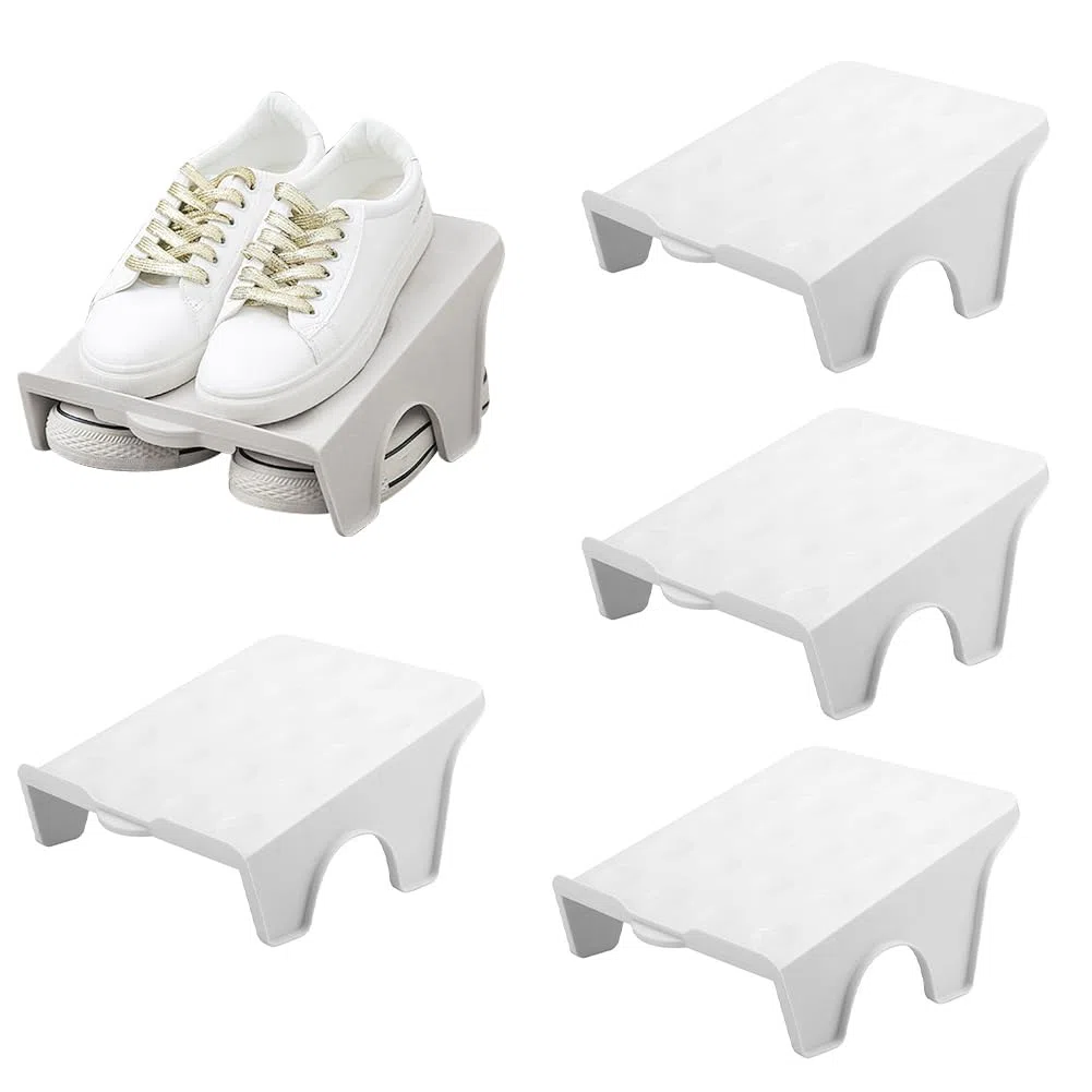 Organizer per Fessure per Scarpe, 4 Pezzi Scarpes Antiscivolo Salvaspazio per Armadio, Organizzatori di Slot per Scarpes, Sistemi di Stoccaggio di Scarpe, Compatibile con la Casa
