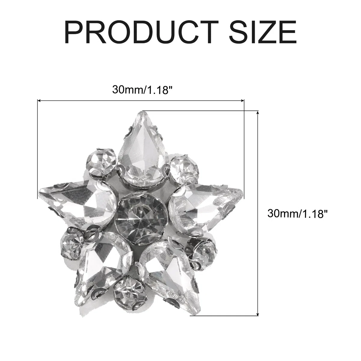 QUARKZMAN Patches a Stella Realizzato a Mano con Perline, 10pz Applicazioni Strass di Cristallo Vetro Applicazioni Toppe a Forma Stella per Abbigliamento Accessori Cucito Fai Da Te, Bianco